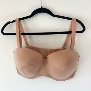 Victoria’s Secret Nude Tan Lined Strapless Bra 38DDD Plus Size Support